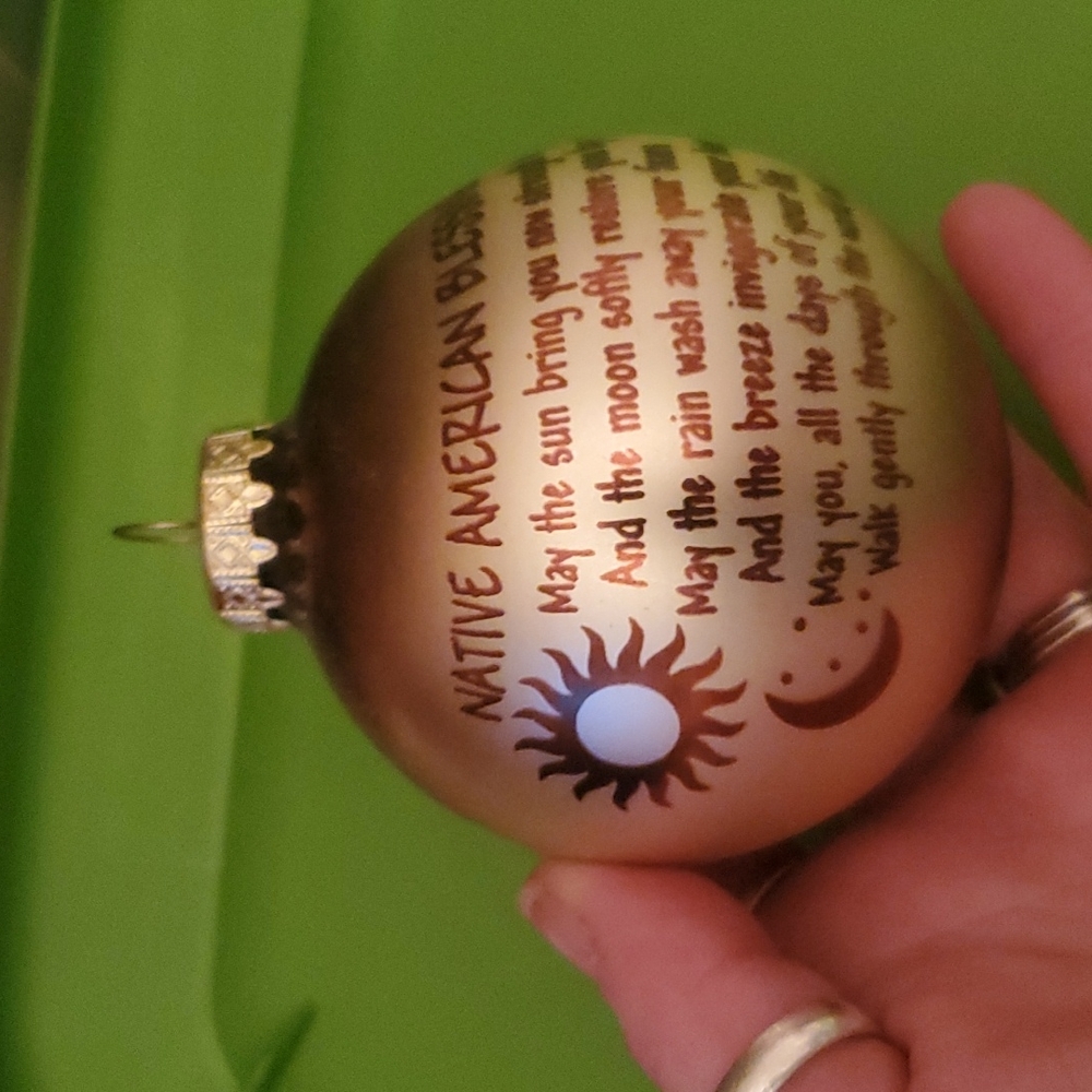 Christmas ornament, Native American Blessing.